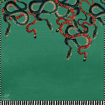 Panorama-Tapete Emerald Green Snakes