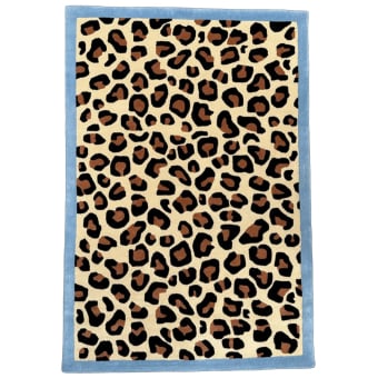 Leopard Blue Rug