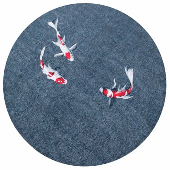 Pop Japanese Pond round in-outdoor mat