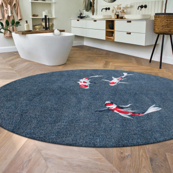 Tapis Pop Japanese Pond rond in-outdoor