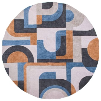 Module round in-outdoor rug