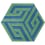 Carreau Hex Labyrinth Popham design Lawn/Peacock H1-016-P34P51