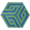 Hex Labyrinth Tile Popham design Lawn/Peacock H1-016-P34P51