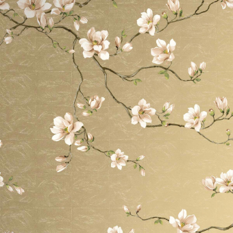 Moonlace Magnolia Specialty Metallic Wallpaper