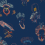 Tapete Cinco Kariokas Dark blue WALLP-CINCO-MULTI-BLUE-03