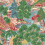 Tissu Pagoda Trees Thibaut Pink and Green F942026