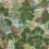 Tissu Pagoda Trees Thibaut Coral and Green F942022