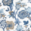 Tessuto Indienne Jacobean Thibaut Blue and White F936418