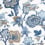 Tissu Indienne Jacobean Thibaut Blue and White F936418