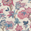 Tessuto Indienne Jacobean Thibaut Raspberry and Blue on Natural F936419
