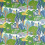 Albero Fabric Thibaut Green and Blue F945009