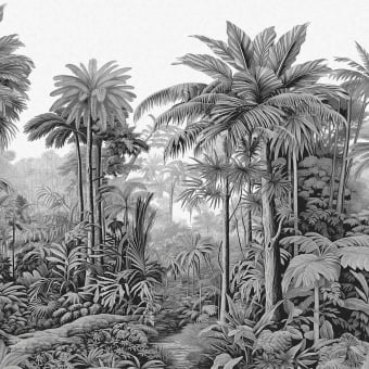 Secret Palm Grove Panoramic Wallpaper