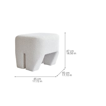 Sculpt Bouclé Pouf