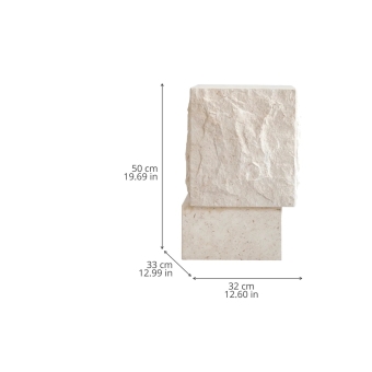 Temple Tall Limestone Side Table