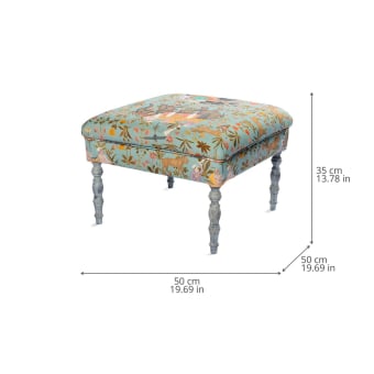 Sitzfläche Dubois Ottoman Hindustan Aquamarine