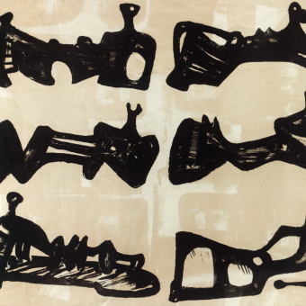 Stoff Six Reclining Figures with Buff Background