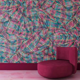 Draped Tartan Panoramic Wallpaper