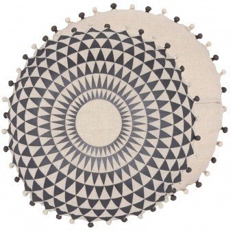 Concentric Cushion Linen Slate/Linen Niki Jones