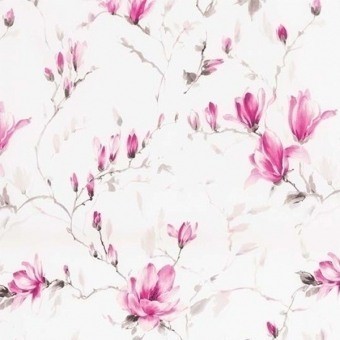 Magnolia Garden Fabric Fushia Nina Campbell