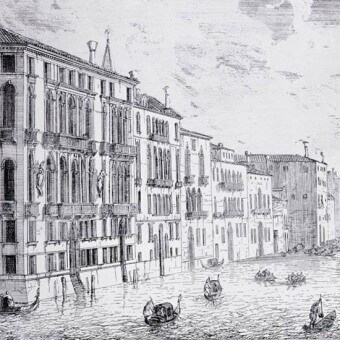 Papier peint panoramique GranCanal Sépia Rubelli