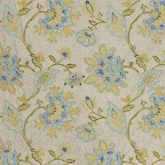 Court Flower Silk Lapis Royal Collection