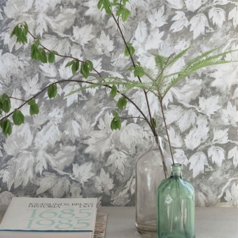 Fresco Leaf Wallpaper Linen Designers Guild