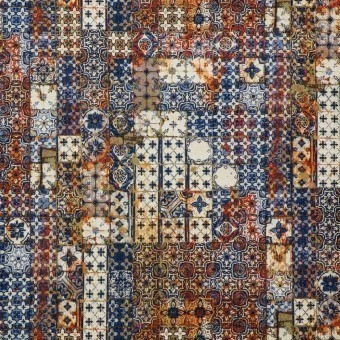 Tissu Azulejos Mandarine Jean Paul Gaultier