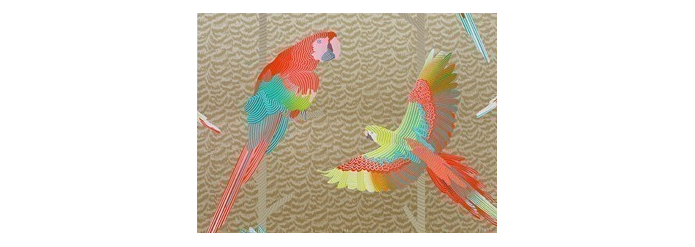Tapeten mit Vogelmuster