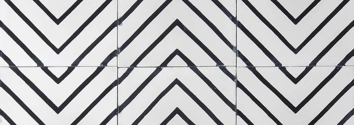Black and white cement tiles