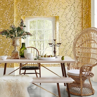 Carta da parati Sakura Yellow lustre Little Greene