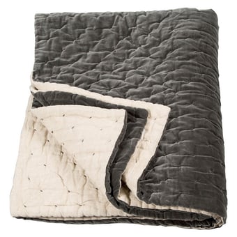 Jeté de lit Velvet Linen Chartreuse/Linen Niki Jones