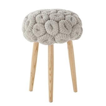 Knitted Grey Stool Grey Gan Rugs