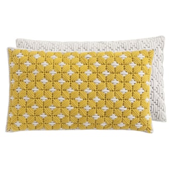 Cojín Silaï Rectangle Yellow/White Gan Rugs