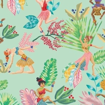 Papier peint Calypso Dancers Hueso Coordonné
