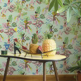 Calypso Dancers Wallpaper Hueso Coordonné