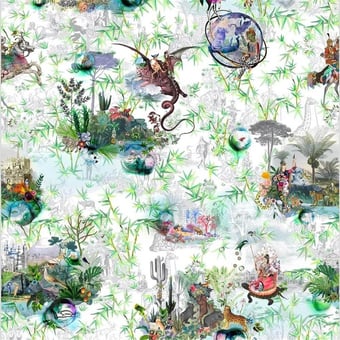 Papel pintado mural panorámico Reveries Vert buis Christian Lacroix