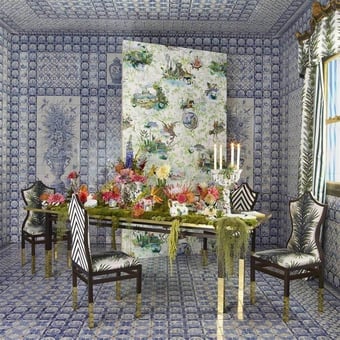 Papel pintado mural panorámico Reveries Vert buis Christian Lacroix
