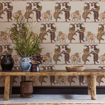 Safari Dance Wallpaper Beige/Taupe Cole and Son