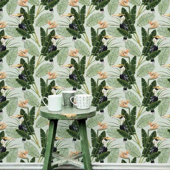 Birds of Paradise Panel Green/Orange/Black Mindthegap