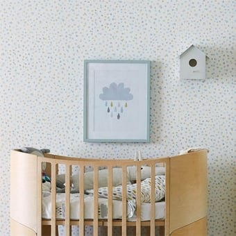 Lots of Dots Wallpaper Pistachio/Pimento/Denim Scion