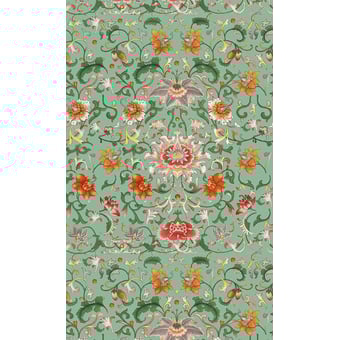 Chinese Floral Panel Green/Orange Mindthegap