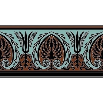 Bordo Palmette Bleu aqua/Brun chocolat Edmond Petit
