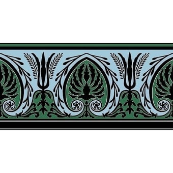 Palmette Border Bleu aqua/Brun chocolat Edmond Petit