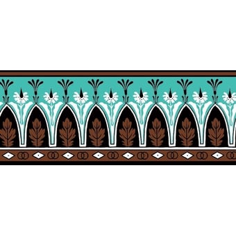 Bordüre Lola Montez Chocolat/Aqua Edmond Petit