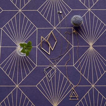 Papel pintado Shades Navy/Gold Eijffinger