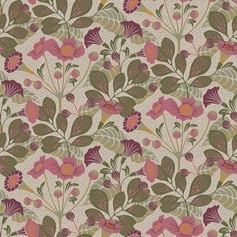 Papier peint Vildtuta Rose/vert Borastapeter