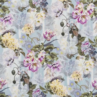 Delft Flower Fabric Graphite Designers Guild