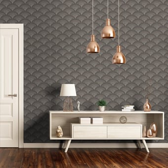 Tapete Feather Fan Charcoal/Bronze Cole and Son