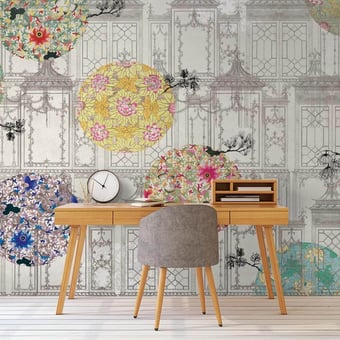 Damasco Mural Panel Mandala Tres Tintas Barcelona