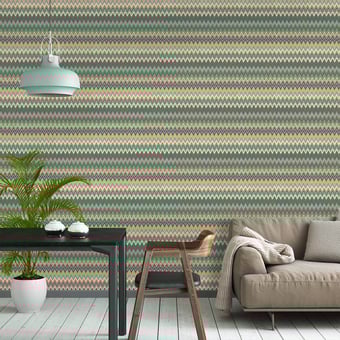 Zig Zag Multicolore Metallic Wallpaper Multicolore Missoni Home